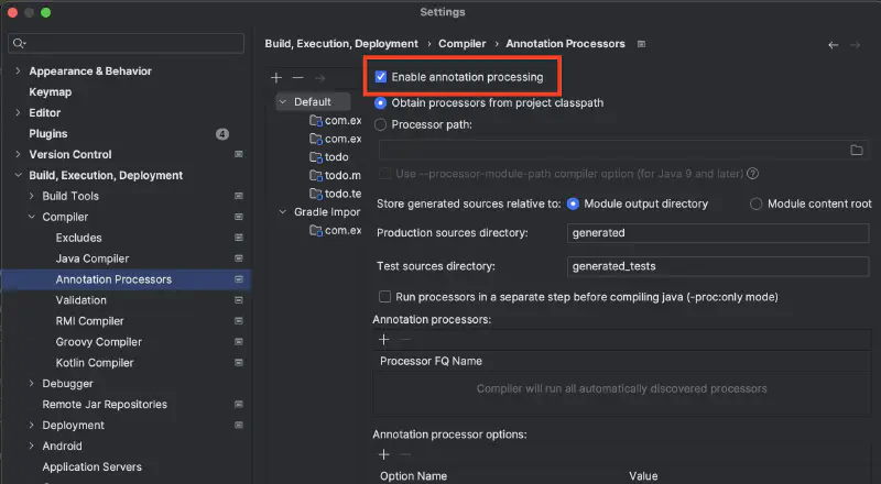 Annotation Processing の設定